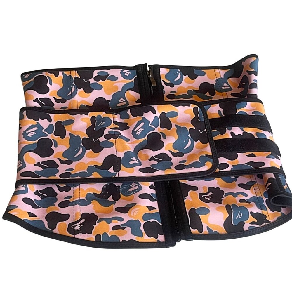 Plus Size Latex Camouflage Print Single Belt High Compression Waist Trainer 2XL - Picture 2 of 8